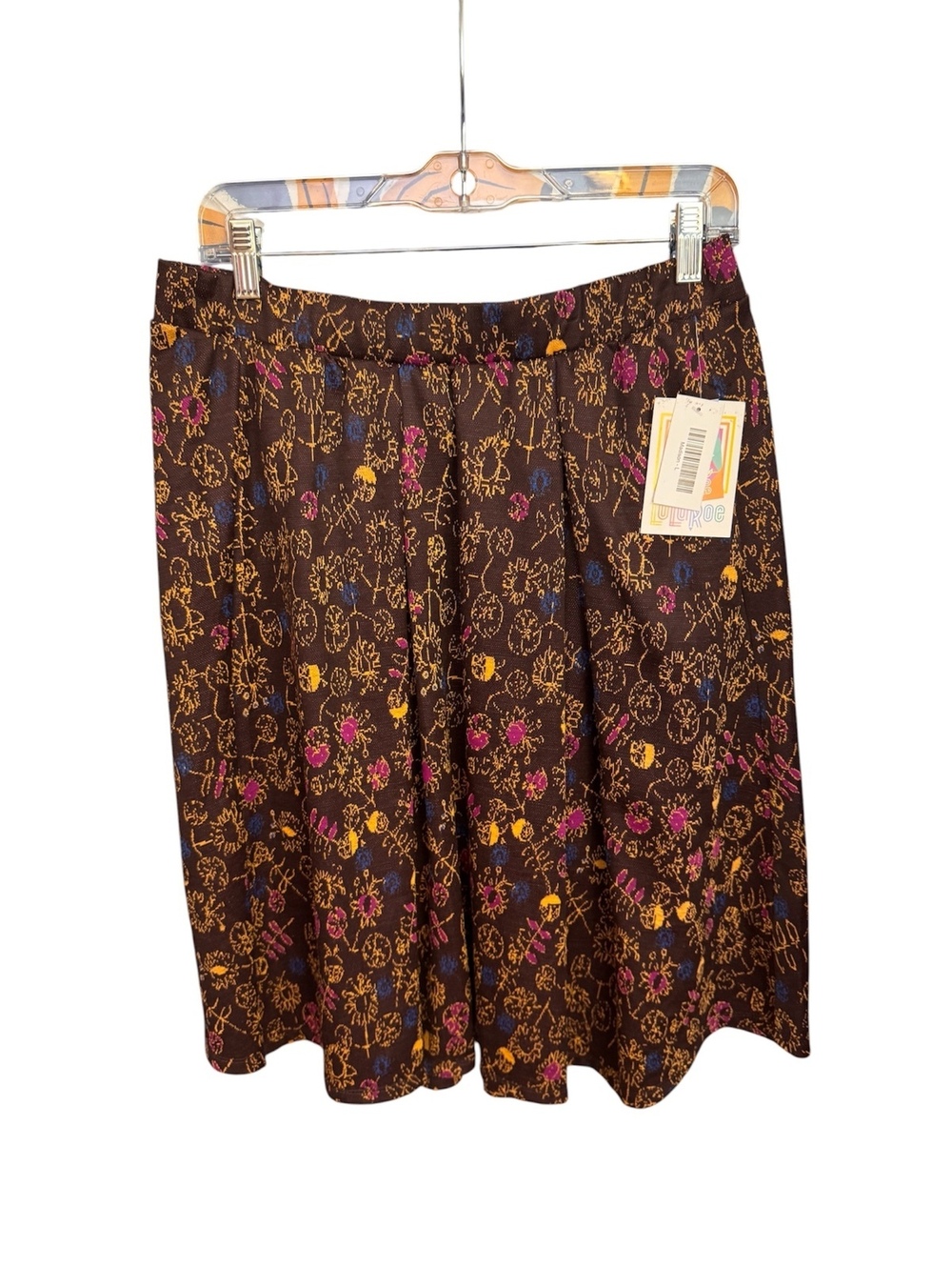 136 NWT LuLaRoe Large Madison Midi Skirt with Pockets Boho Floral R0000136